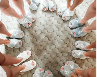 Personalized Slippers: Bridal Party Pearl Initial Gift