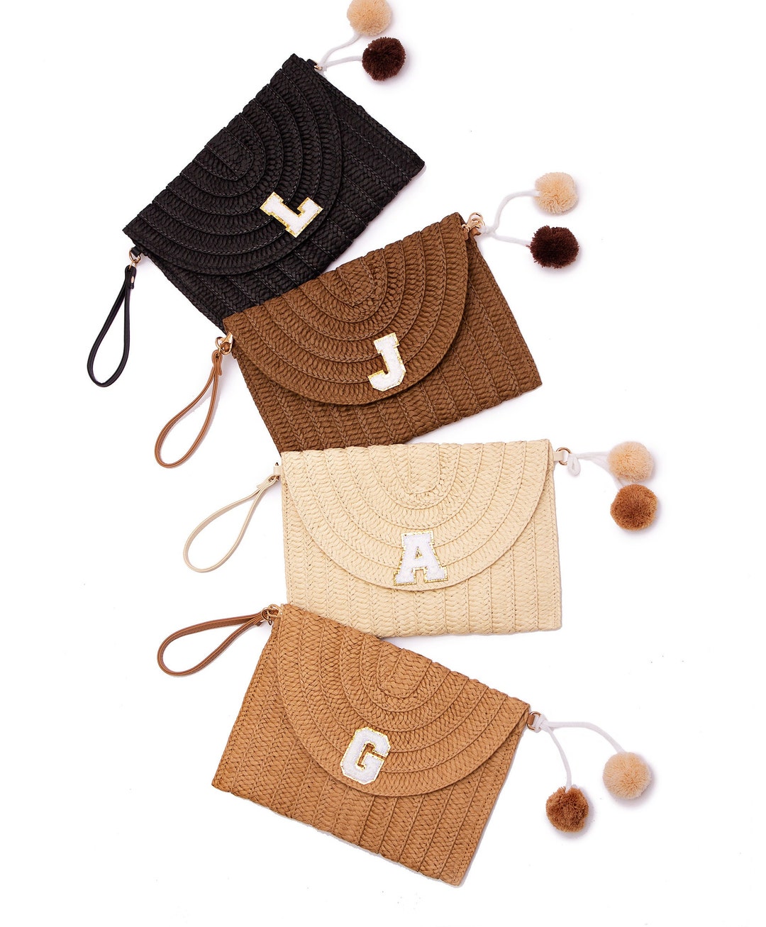 Bridesmaids Straw Clutch, Bridal Shower Gifts, Shoulder Bag Hen, Bride