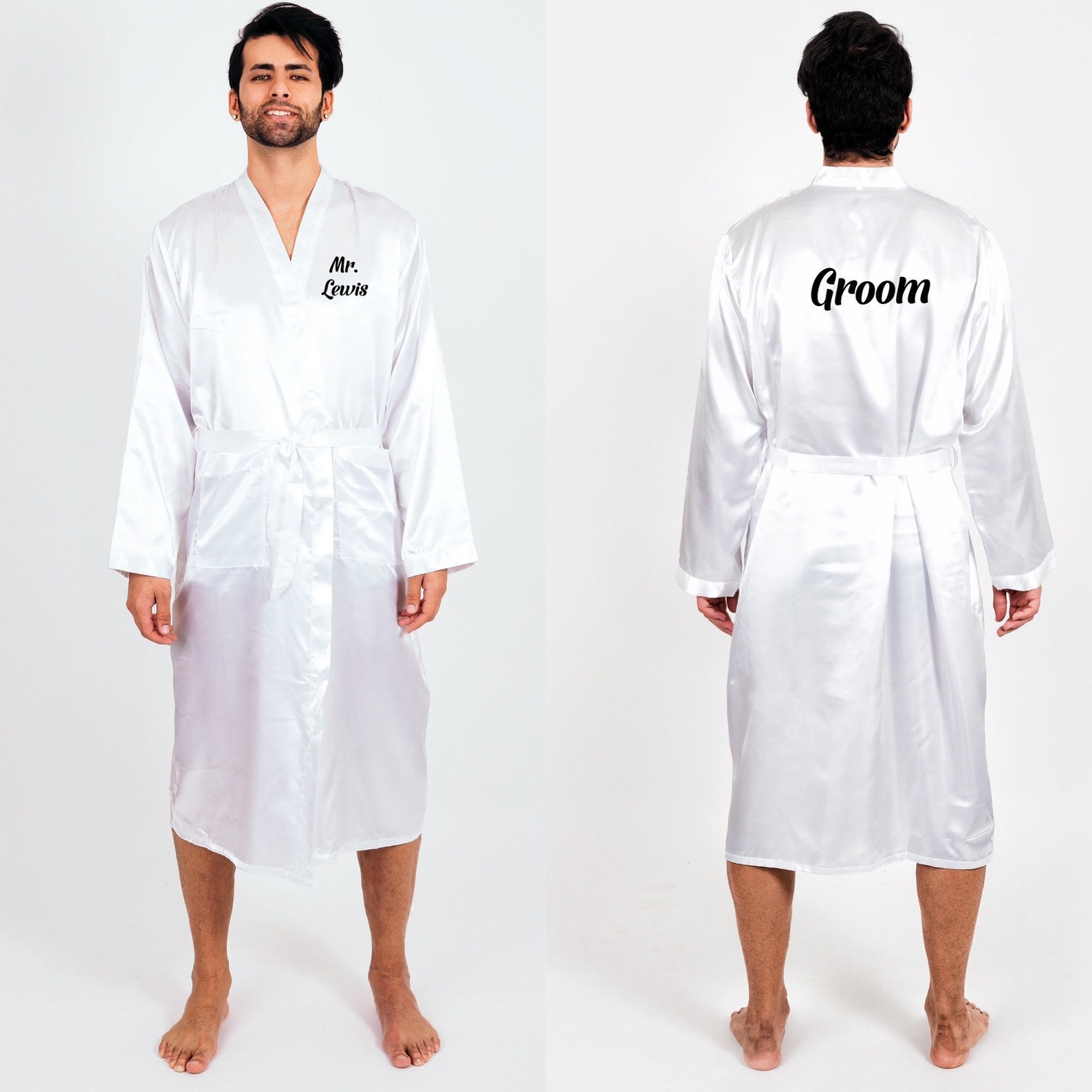 Mr Custom Robe Groom Satin Robes Personalized Mens Robes Etsy