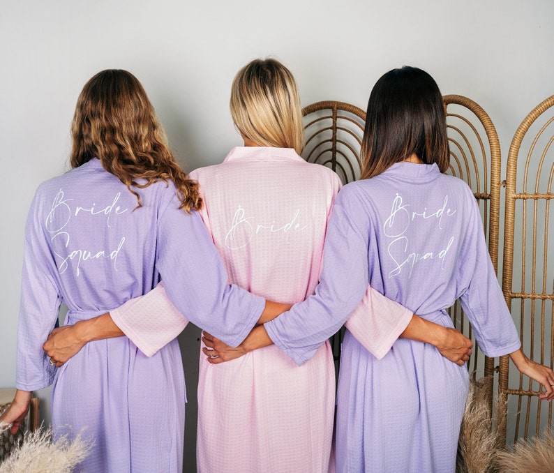 Soft Waffle Knit Bridesmaid Robes for Women - Bridal Party Gift,  Bridesmaid Robes, Bridal Shower robes, Bridal party gifts -waffled knit