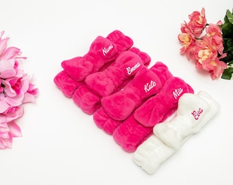 Custom Fluffy Spa Headbands: Bridesmaid Bachelorette Party Favors