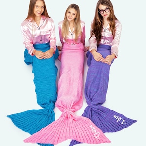 Custom Glitter Mermaid Tail Blanket: Personalized Kids & Adult Gift