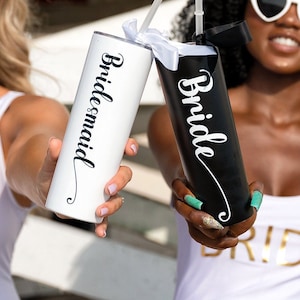 Personalized Bridesmaid Tumblers: Bachelorette Party Proposal Gifts