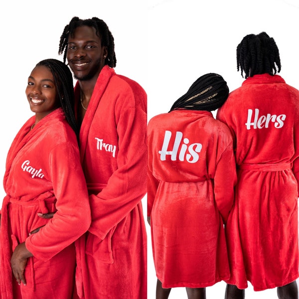 His Hers Plush Robes Etsy