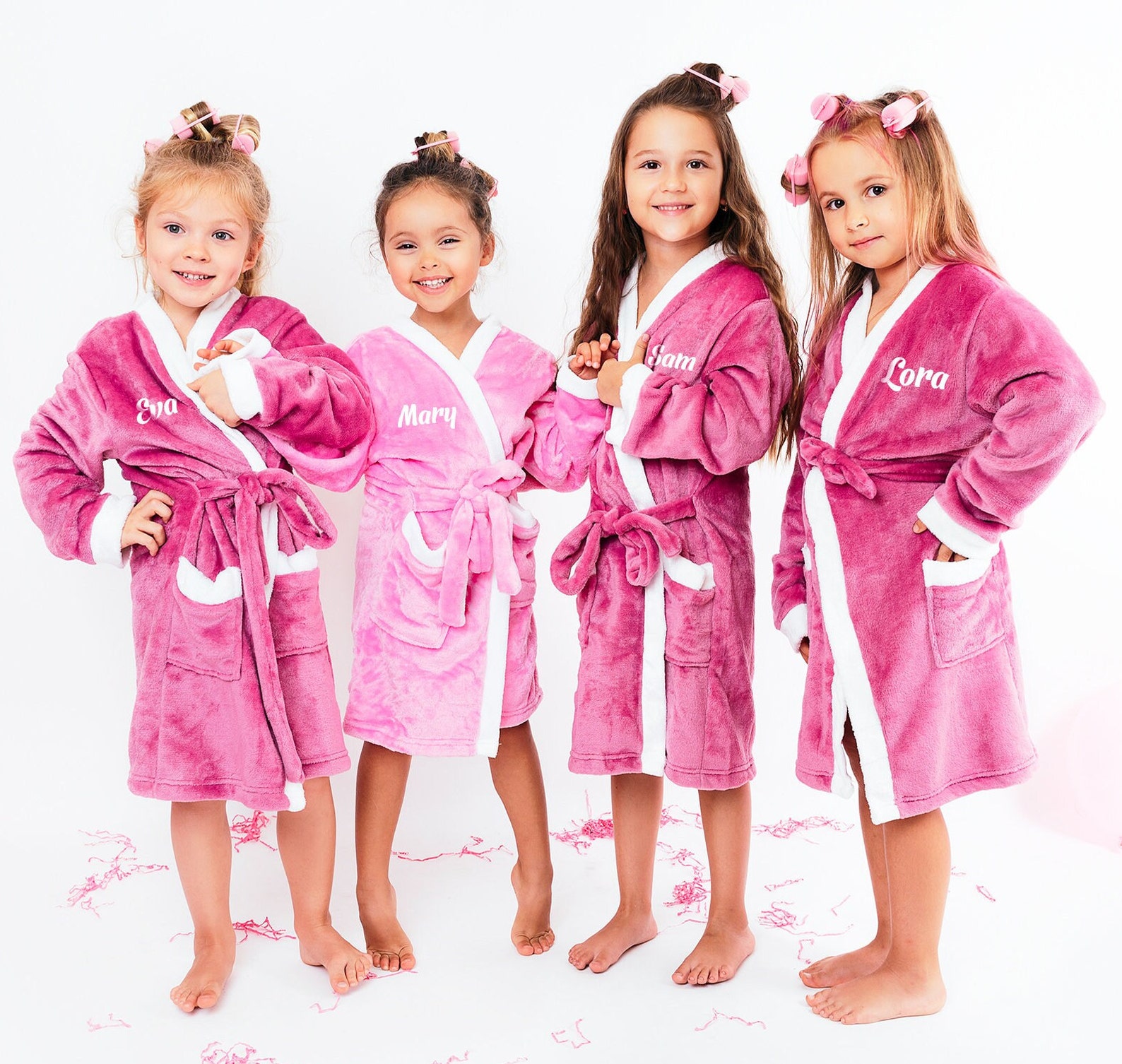 Custom Cozy Plush Bathrobes Custom Kids Spa Robes Sleepover Etsy