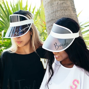 Custom Bachelorette Party Visors: Bride Squad Sun Hats