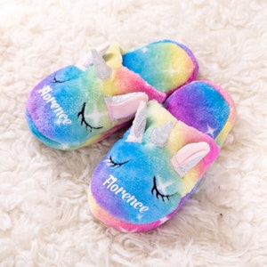 Custom Kids slippers, Customized unicorn kids slippers, Unicorn slipper for kids, Custom name unicorn slippers, kids unicorn slippers gifts