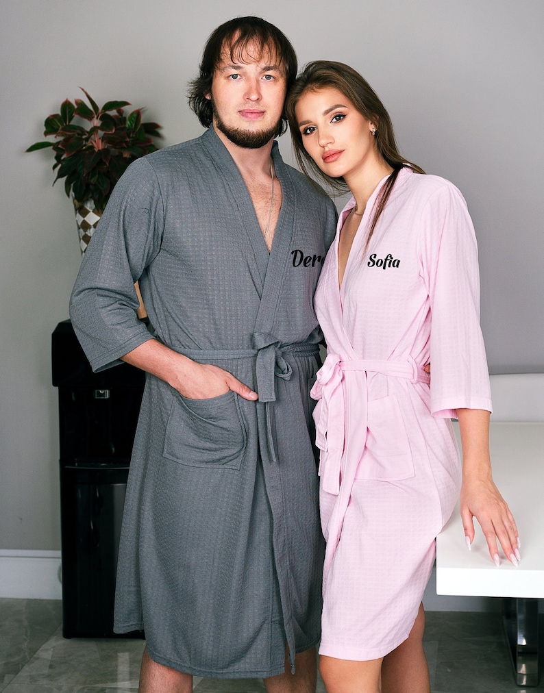 Customized Waffled Robes Honeymoon Robes Mr and Mrs Robes Etsy