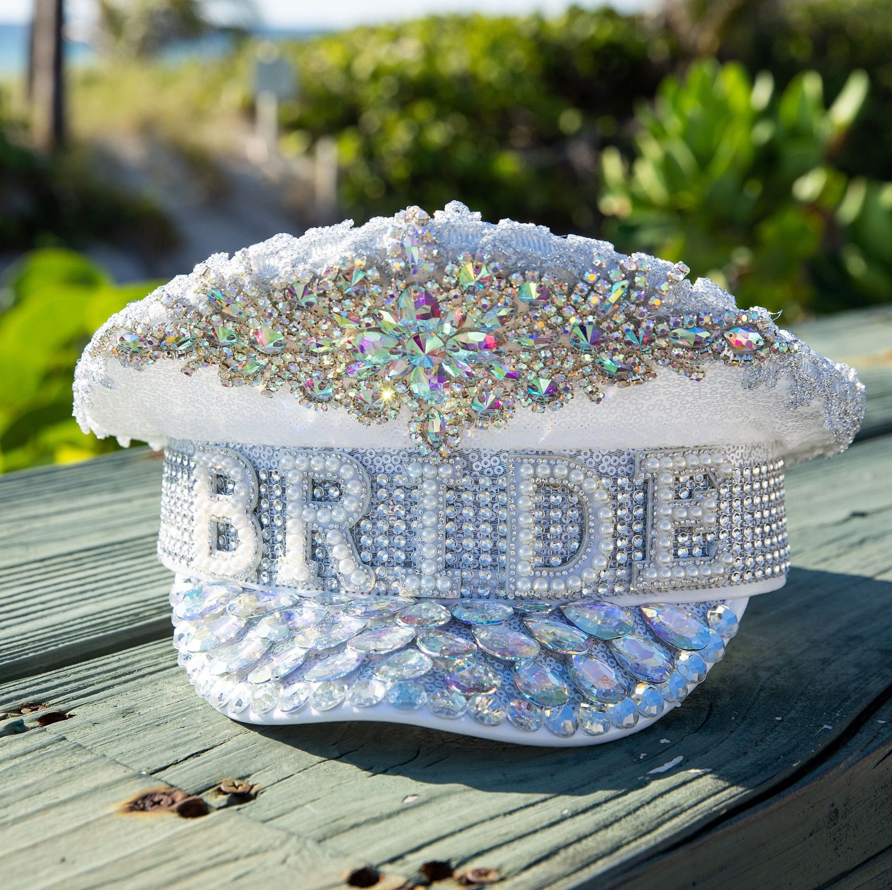 Crystal Bride hat Bride Rhinestone Cowboy hat – LosAngelesCowgirl main image 4