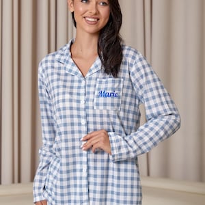 Personalized Plaid Cotton Pajamas: Bachelorette Bridal Party PJs