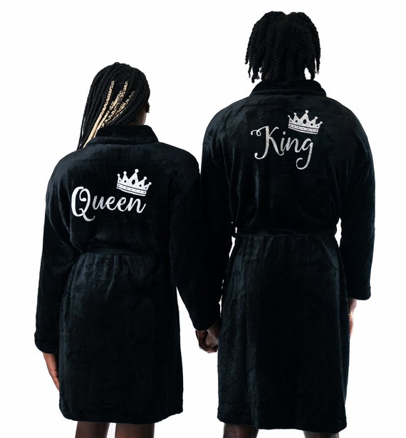 Mr and Mrs Front Custom Text Embroidery Luxury Dressing Gown  eBay
