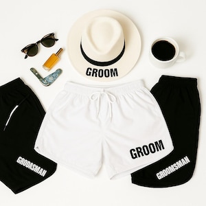 Groomsmen Custom shorts, Swim trunks, Men Swimwear, Personalized Men Swim Trunks, Groom Gift, Custom text Men swims, Groomsmen gifts