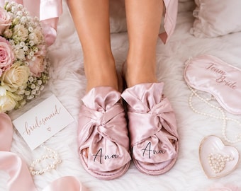 Bridesmaid Slippers, Customized slippers for bachelorette,  Bridesmaid gifts, Custom gifts, Bride to be
