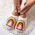 Custom Slippers, Rainbow slippers, Heart slippers, Personalized slippers, Bridesmaid Slippers, Bridesmaid gifts, Bachelorette gift product logo