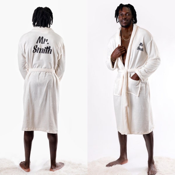 Mr. Custom Plush Bathrobe: Personalized Groom/Groomsmen Gift