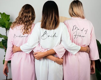Custom Waffle Knit Robe: Bridesmaid Bridal Party Robes