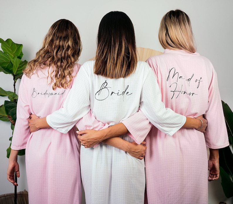Soft Waffle Knit Bridesmaid Robes for Women - Bridal Party Gift,  Bridesmaid Robes, Bridal Shower robes, Bridal party gifts -waffled knit