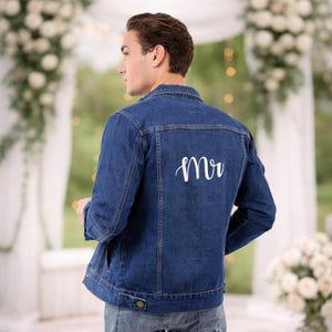 Custom Denim Jacket: Personalized Groom/Mr. Wedding Jacket -st2