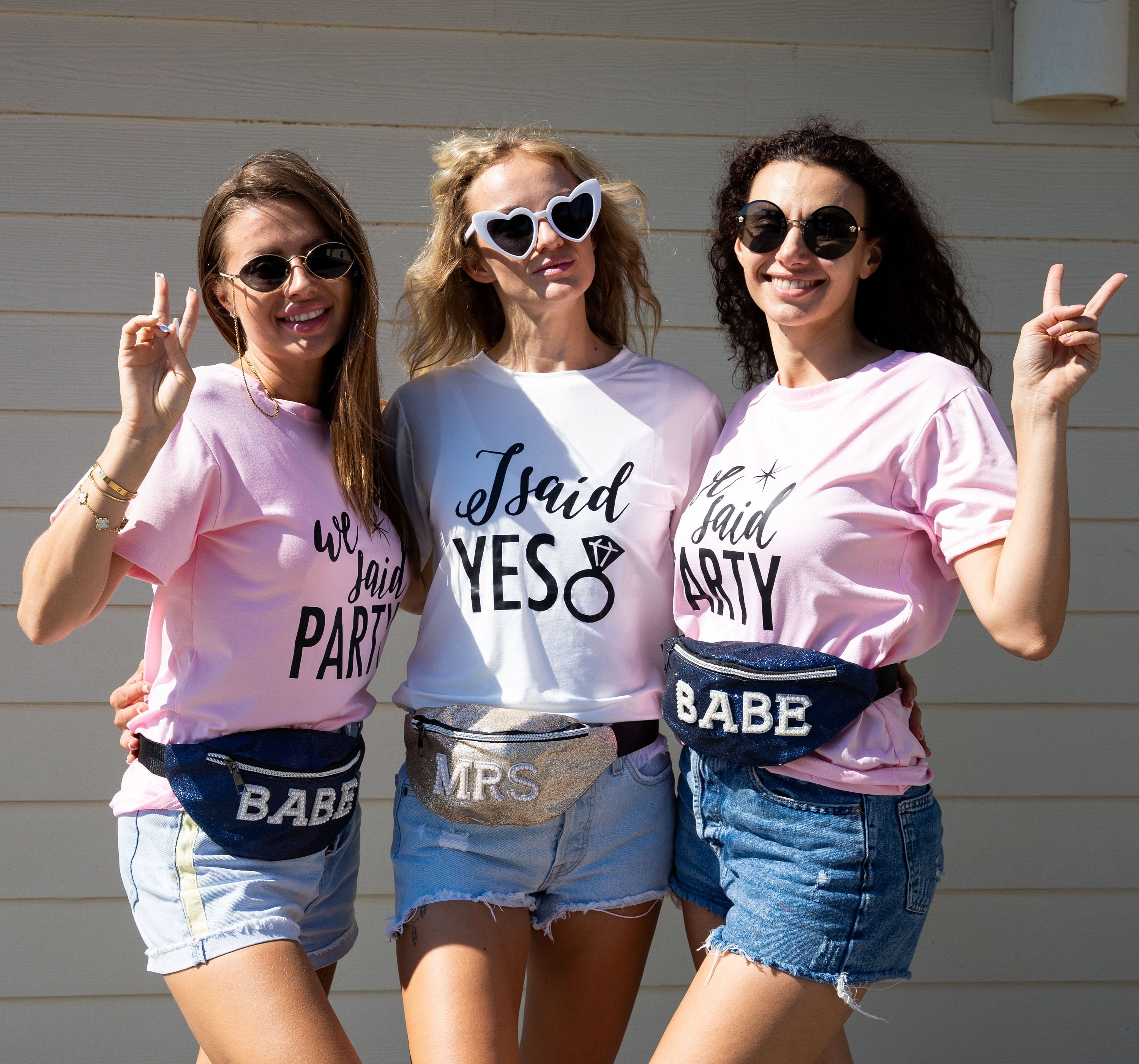 Custom Sequin Fanny Pack for Bachelorette Party | Sparkly Bride Waist Bag | Personalized Bridesmaid Pearl Belt Bag