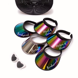 Personalized Holographic Sun Visor: Retro Bachelorette Party Bridal Favor