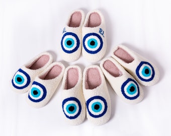 Custom Evil Eye Slippers: Good Luck Gift