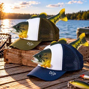 Custom Fish Caps, Men's Fish Trucker hat, Men's Trucker hat shark, Men's shark baseball caps, Men's fishing caps, Gift for him, Fishing Gift