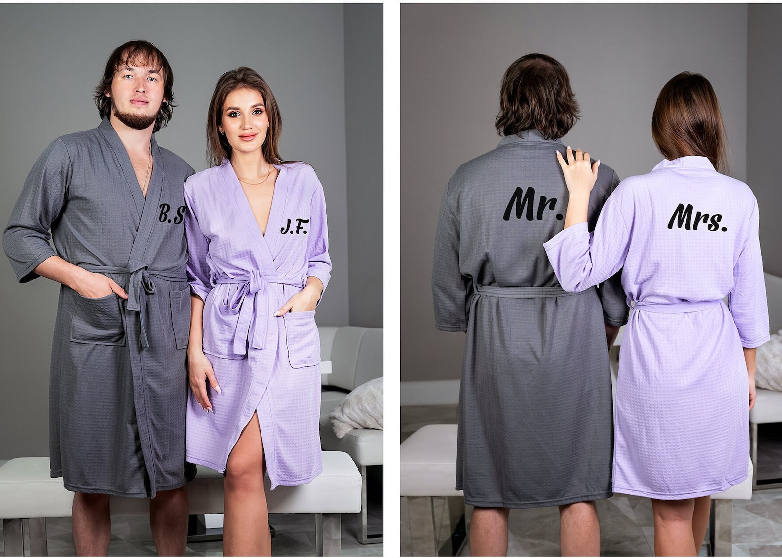Customized Waffled Robes Honeymoon Robes Mr and Mrs Robes Etsy