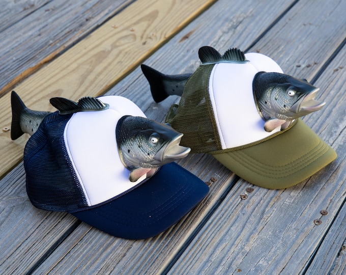 Custom Fish Caps, Men's Fish Trucker hat, Men's Trucker hat shark, Men's shark baseball caps, Men's fishing caps, Gift for him, Fishing Gift