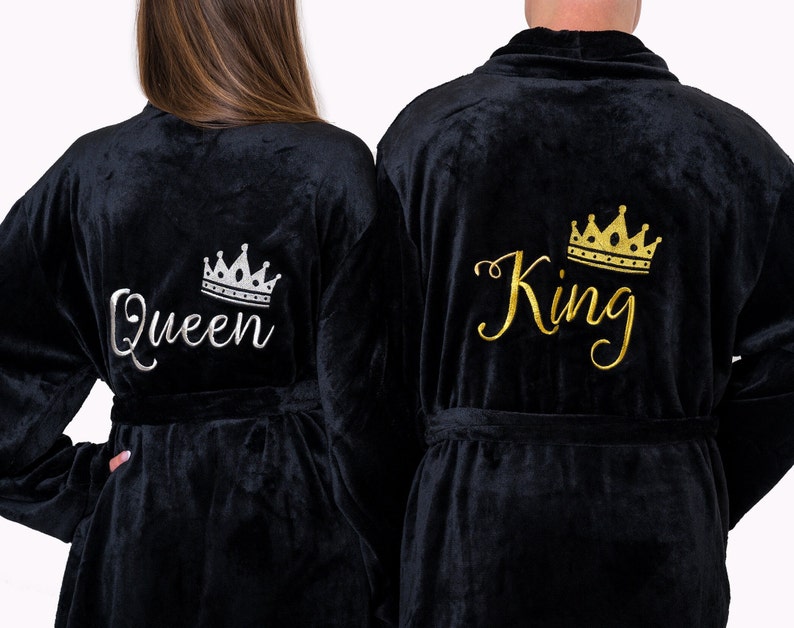 Queen Robe Back View Custom King and Queen Robes for Couples, Custom Bathrobes for Couples ...