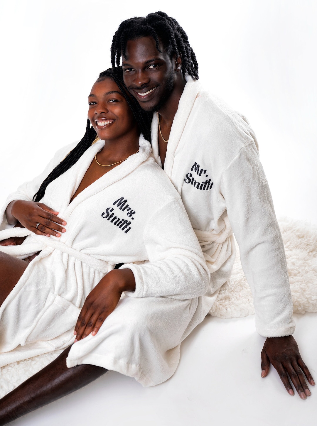 Terry Plush Robe Custom Plush Terry Bathrobe: Personalized Cozy Robe, Couple Gift - Etsy