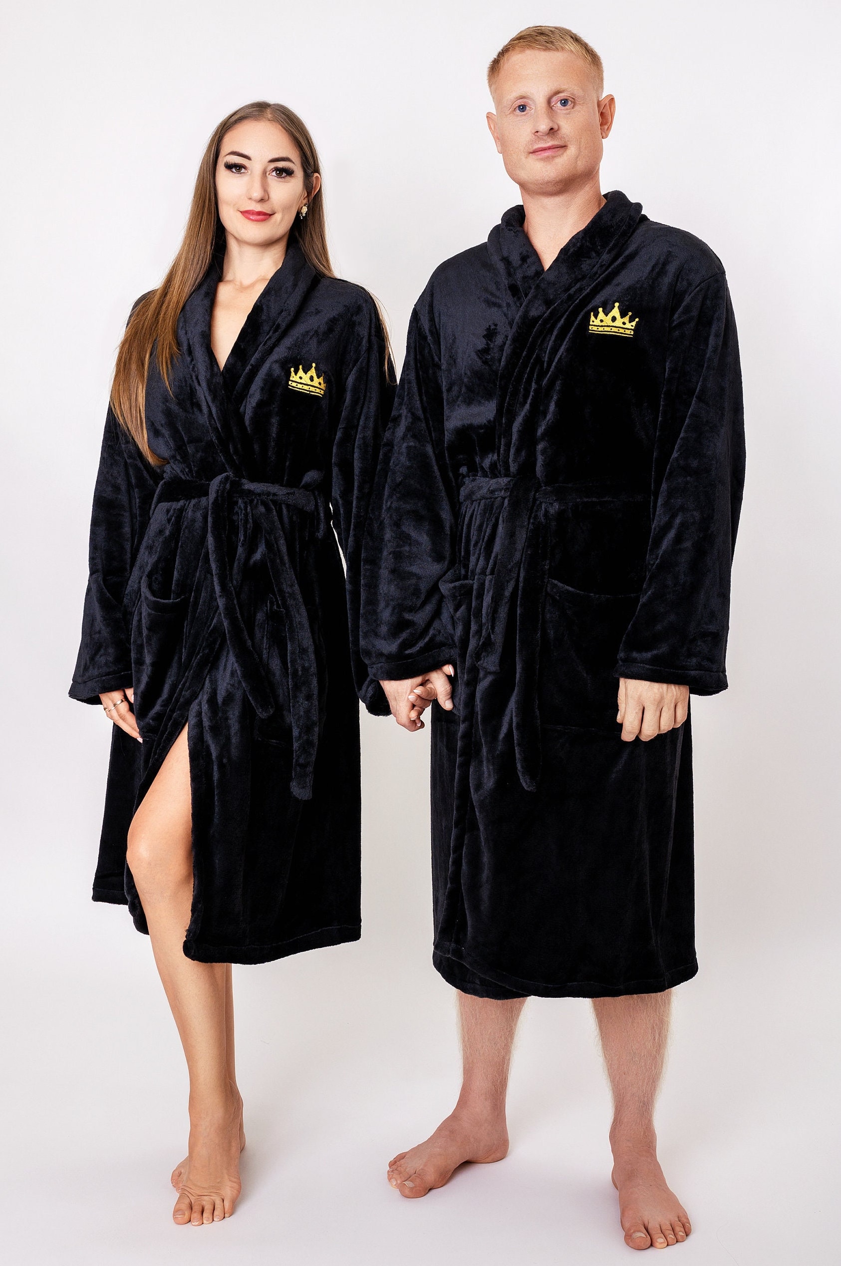 Custom King and Queen Robes for Couples, Custom Bathrobes for Couples ...