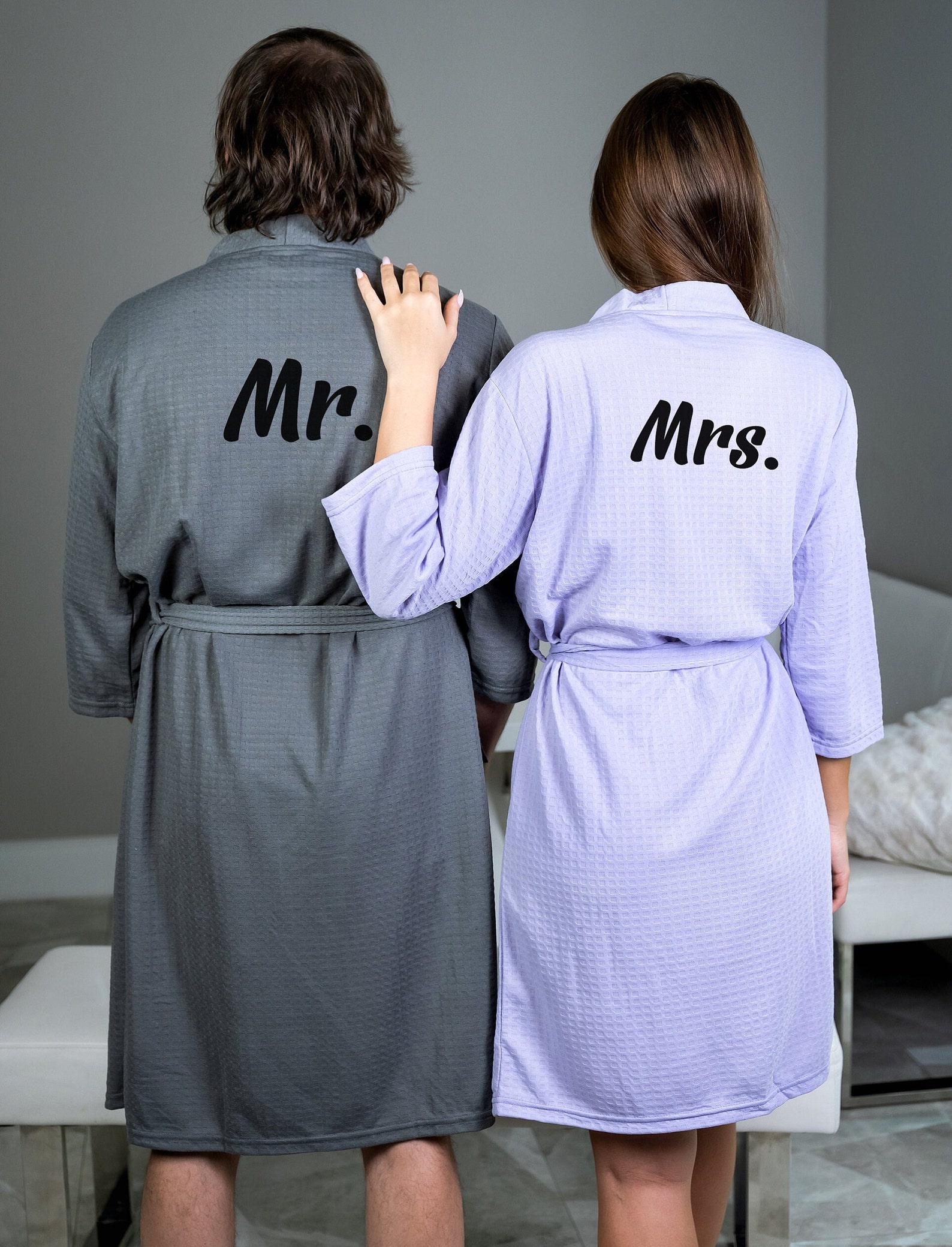 Customized Waffled Robes Honeymoon Robes Mr and Mrs Robes Etsy