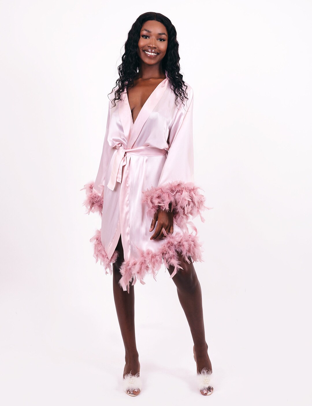 Feather Robe Bride to Be Robe Bridal Shower Robe Wedding Etsy