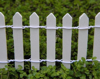 Miniature Picket Fence for Fairies | White, Green, Blue