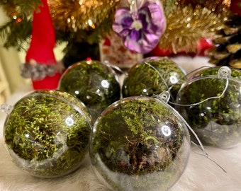 Moss Christmas Ornaments | Holiday Moss Balls