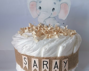 Tarta pañales baby shower