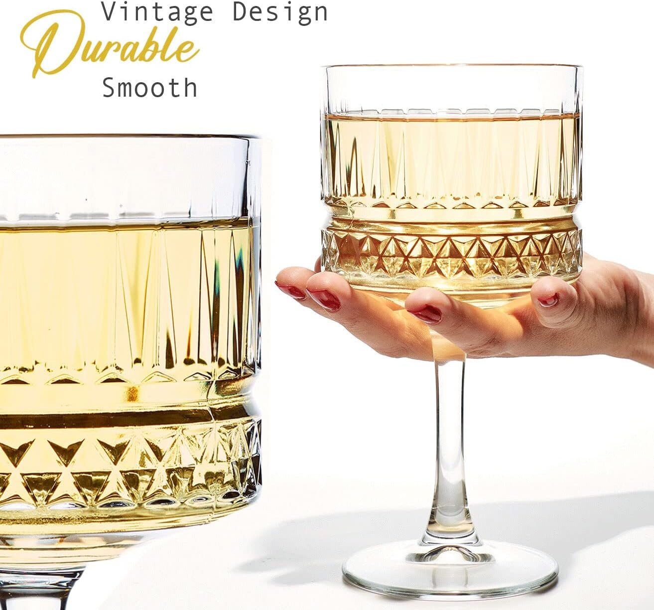 Extra Large Glass Goblet, Vintage Coupe Glasses, Big Square Wine Glasses Cocktail, Champagne