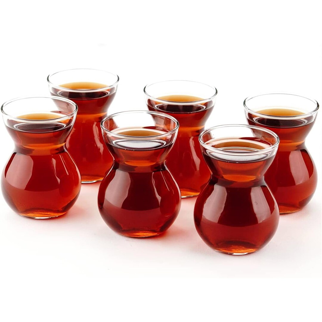 Turkish Tea Glasses 6 Pcs, Arabic Persian Tea Cups & Whiskey Tasting