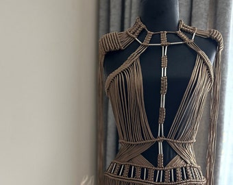 Macrame Dress, Festival Outfit, Bohemian Dress, Beach Dress, Beach Cover Dress, Photoshoot Outfit, Macrame Clothing