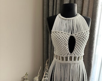 Macrame Beachwear,macrame dress, birthday dress, shiny material, crazy party dress, festival dress, fringed dress, black dress, boho dress,