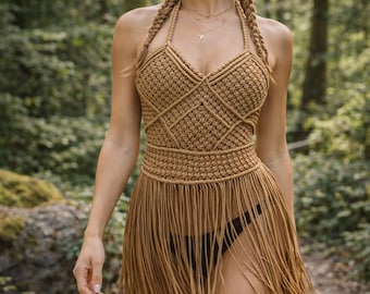 Macrame Dress, Festival Outfit, Bohemian Dress, Beach Dress, Beach Cover Dress, Photoshoot Outfit, Macrame Clothing
