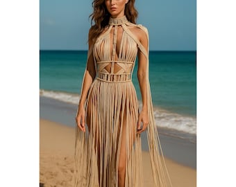 Macrame Dress, Festival Outfit, Bohemian Dress, Beach Dress, Beach Cover Dress, Photoshoot Outfit, Macrame Clothing