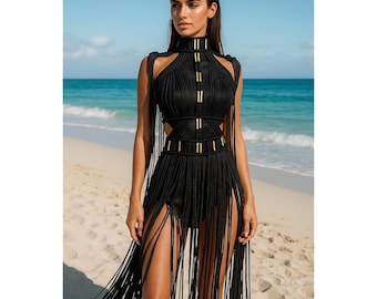 Macrame Dress, Festival Outfit, Bohemian Dress, Beach Dress, Beach Cover Dress, Photoshoot Outfit, Macrame Clothing