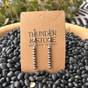 Navajo Inspired Sterling Silver Pearl Earring: Minimalist Western Earrings