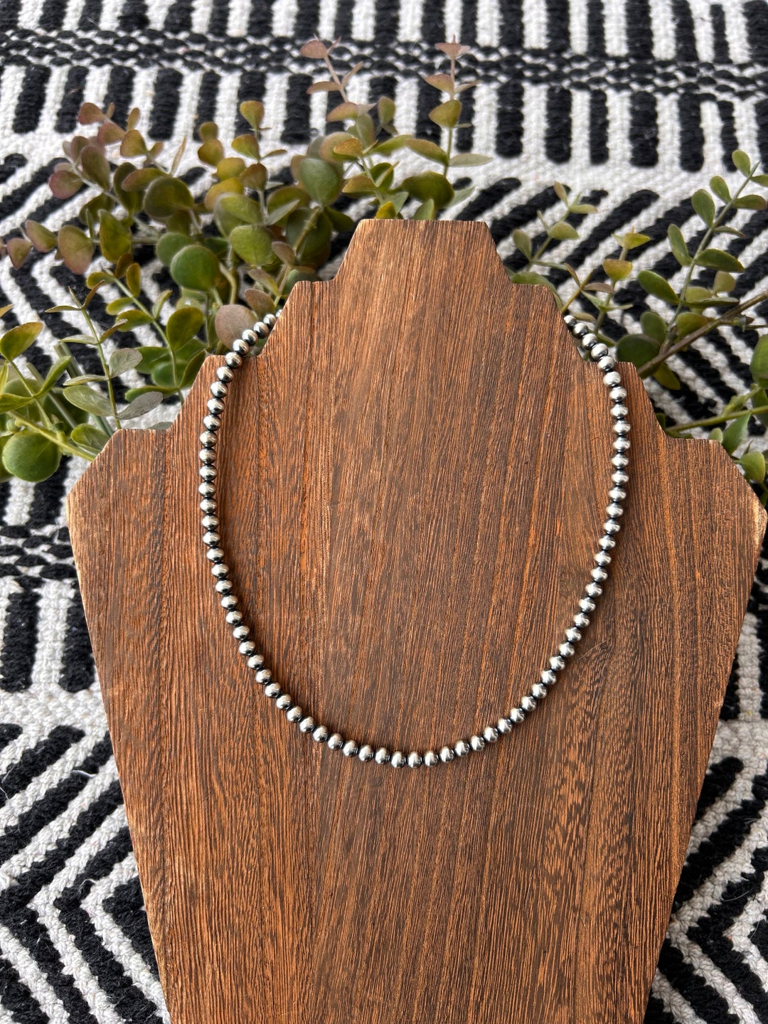 Sterling Silver Navajo Pearl Necklace 5mm 20” main image 1