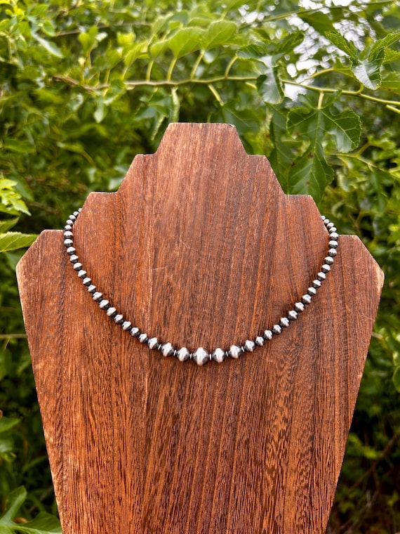 Graduated Sterling Silver Navajo Style Pearl Choker Necklace - Etsy