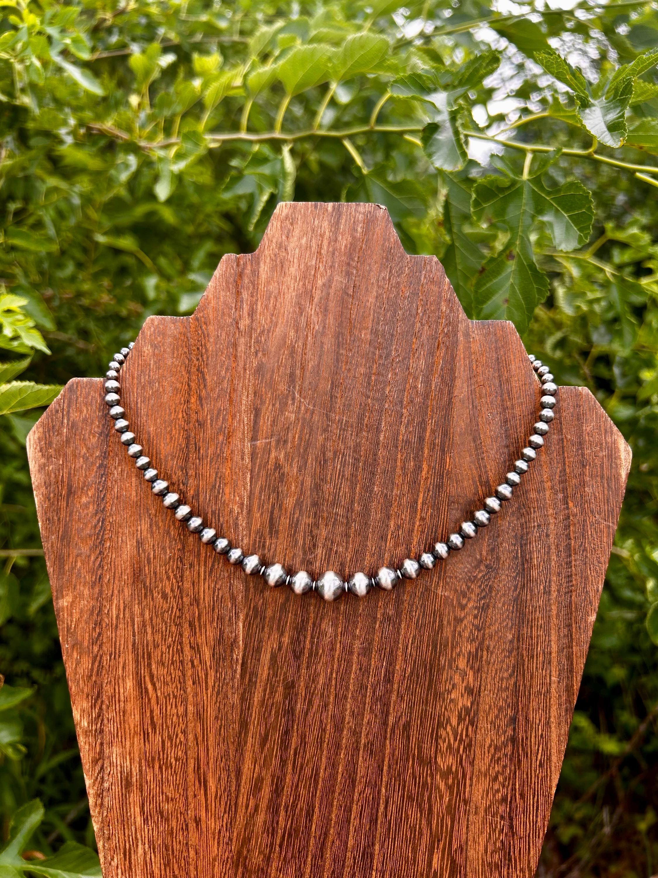 Graduated Sterling Silver Navajo Style Pearl Choker Necklace - Etsy