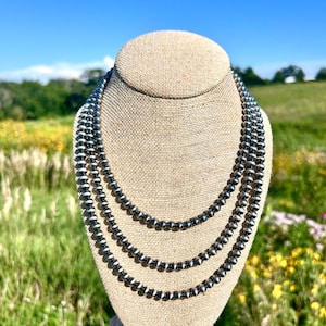 Sterling Silver Desert Pearl 6mm Necklace, Select Your Lenth, Classic Western Pearl Necklace