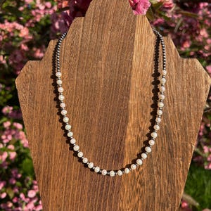 Sterling Silver Pearl and Freshwater Pearl Necklace, Costal Cowgirl String of Pearl Necklace