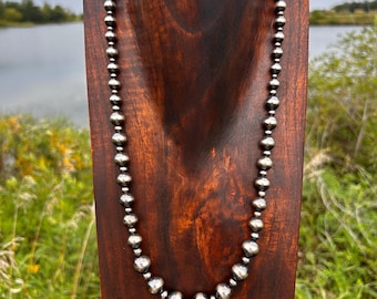 Graduated Sterling Silver Pearl  Starement Necklace